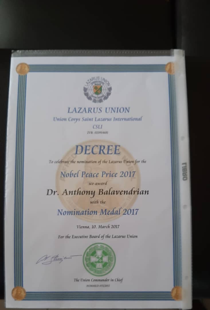 lazarus union certificate